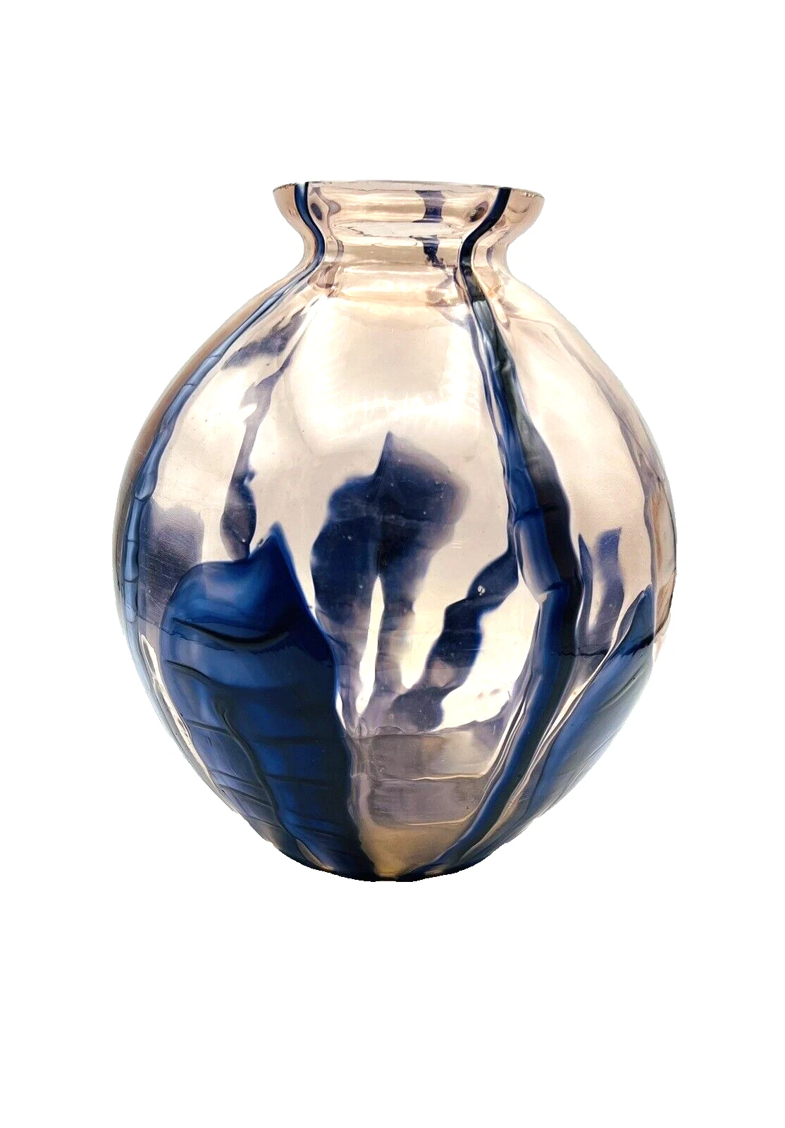 Vintage Art Deco Style Decorative Glass Vase β Blue & Pink Finish